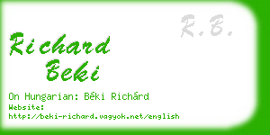 richard beki business card